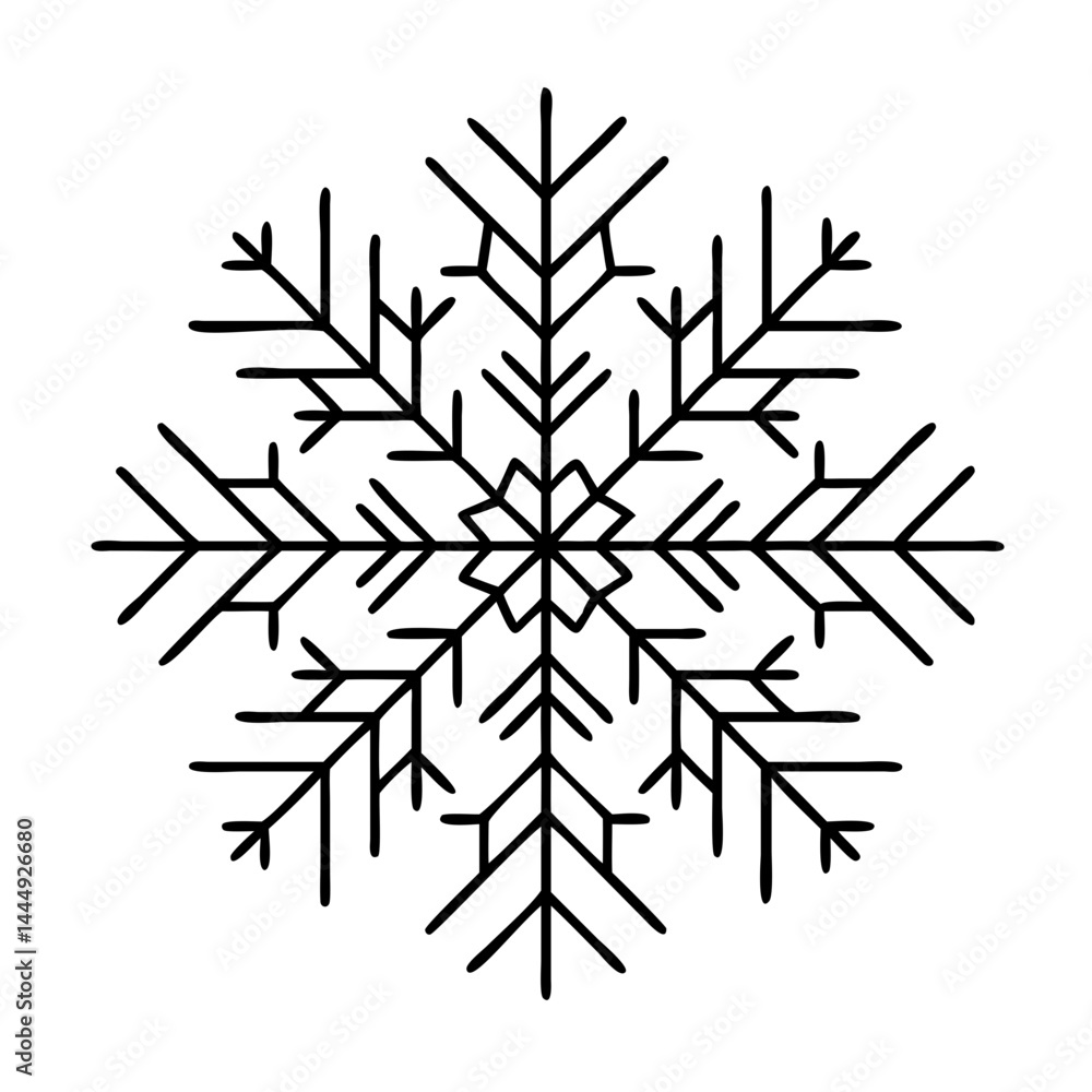 Fototapeta premium snowflake icon, snowflake vector illustration-simple illustration of snowflake, perfect for snowflake logos and icons