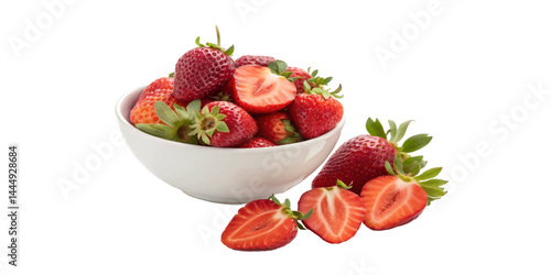 Realistic strawberry isolated on transparent background, 3d effect, vector sign for advertising, banner, delicious berry png
