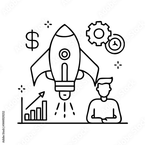 startup business icon, startup business vector illustration-simple illustration of startup business, perfect for startup business logos and icons