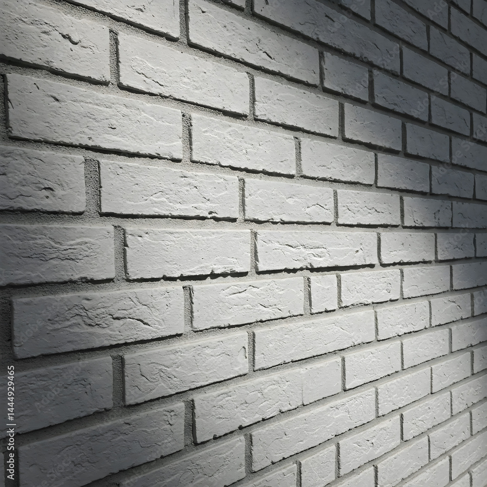 Light gray brick wall with visible mortar and a textured surface, shown in a slightly angled view