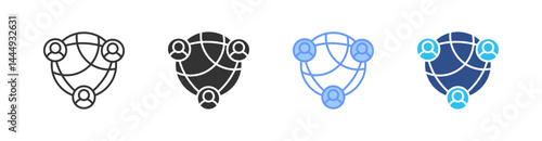 Global Online Multi Style Icon Set Vector 