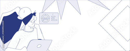 Business network security character flat vector concept operation hand drawn illustration
