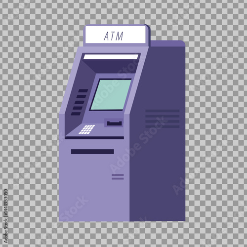 ATM machine flat art vector illustration