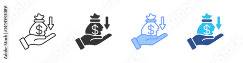 Loss Multi Style Icon Set Vector 