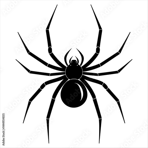 Abstract Spider with Oval Body White Background