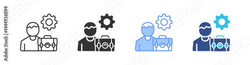 Employment Multi Style Icon Set Vector 