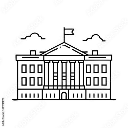 white house icon, white house vector illustration-simple illustration of white house, perfect for white house logos and icons