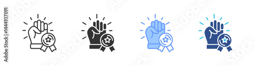 Motivation Multi Style Icon Set Vector 