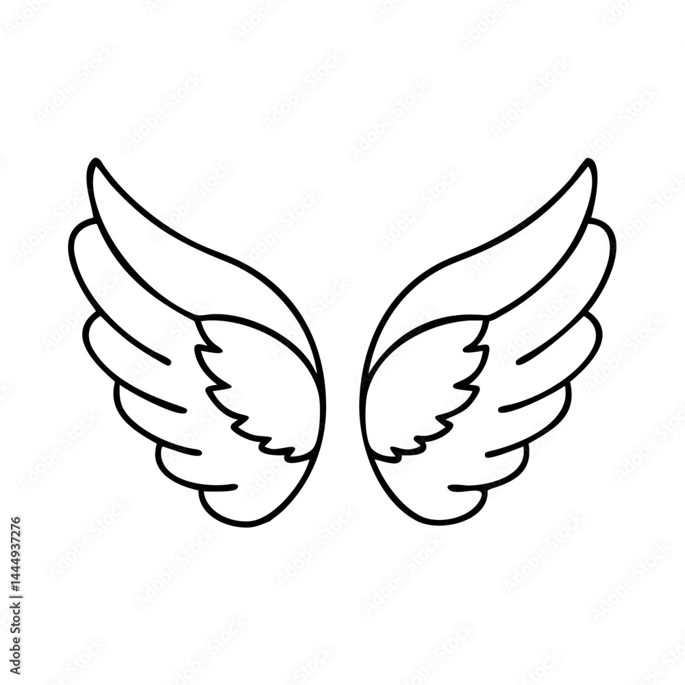 Fototapeta premium wings icon icon, wings icon vector illustration-simple illustration of wings icon, perfect for wings icon logos and icons