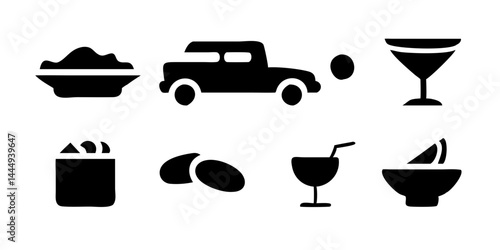 Collection d'icônes de nourriture et de boissons mexicaines du Cinco de Mayo