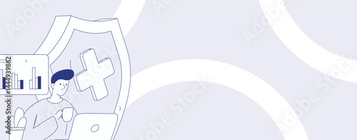 Business network security character flat vector concept operation hand drawn illustration
