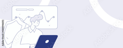 Business network security character flat vector concept operation hand drawn illustration
