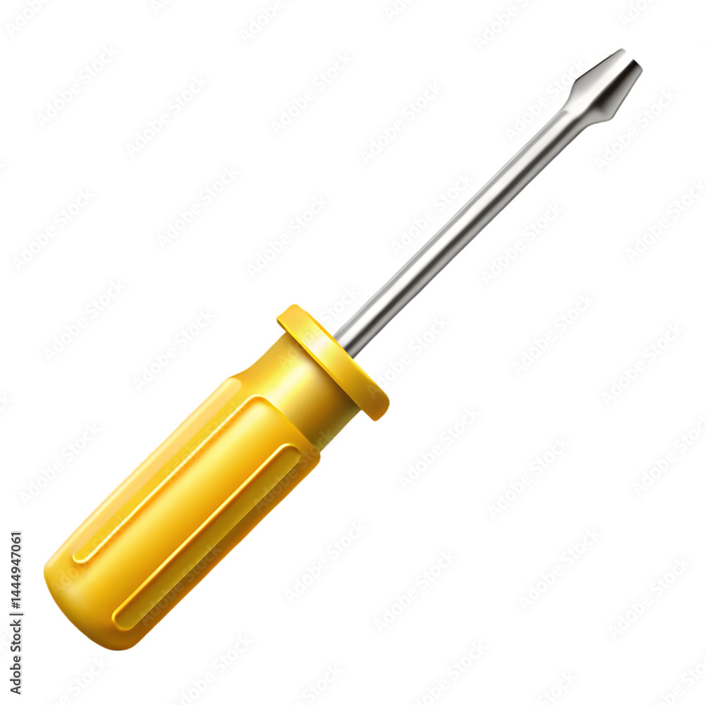 Fototapeta premium Yellow slothead screwdriver illustration as tool for service and repair