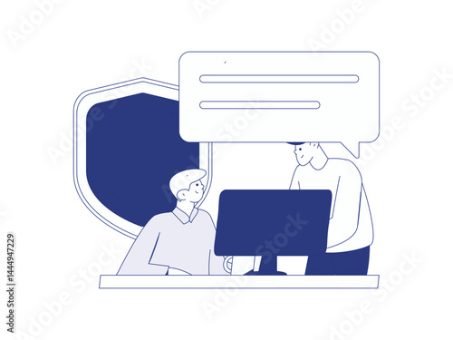 Business network security character flat vector concept operation hand drawn illustration
