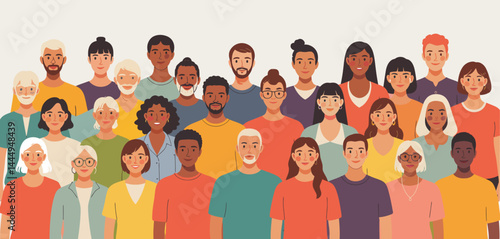 Diverse Group of Smiling People Multicultural Community