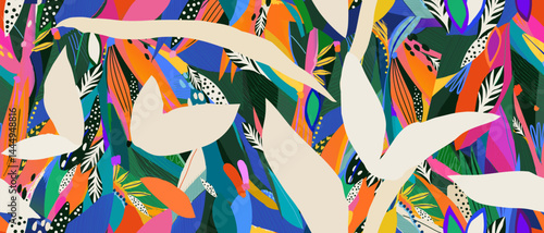 Exotic bohemian abstract pattern. Dynamic tropical print. Fashionable unique template for design. 