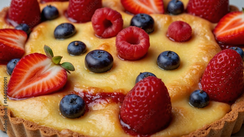 Elegant French Fruit Tart with Fresh Berries Elegant French Fruit Tart with Fresh Berries