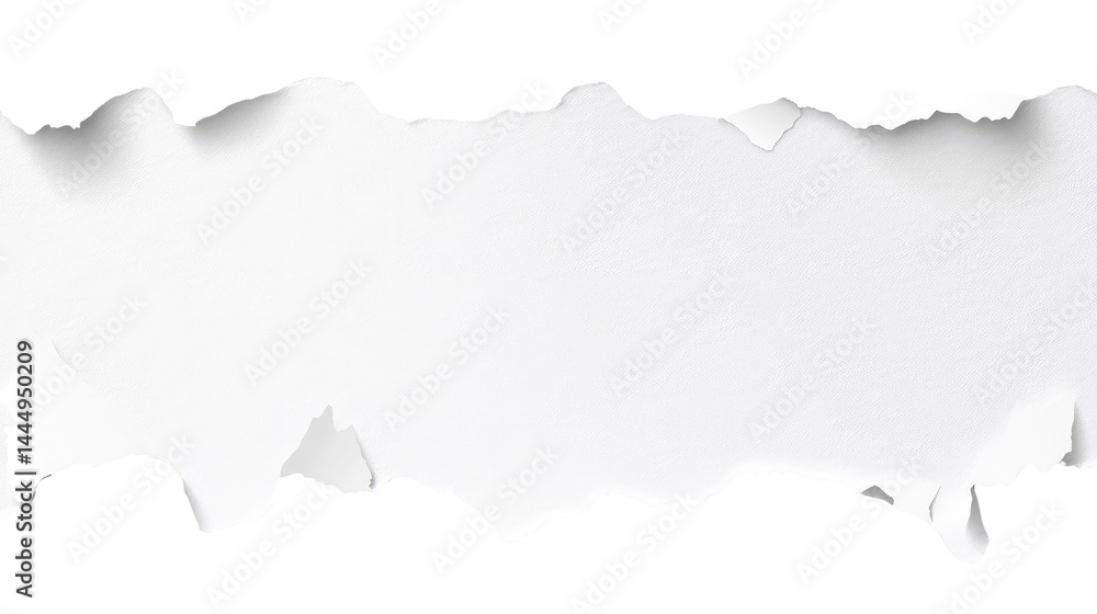 White Torn Paper Background for Creative Design, Mockups, and Presentations, Offering a Soft Texture Perfect for Modern Artistic and Professional Contexts in Visual Communication