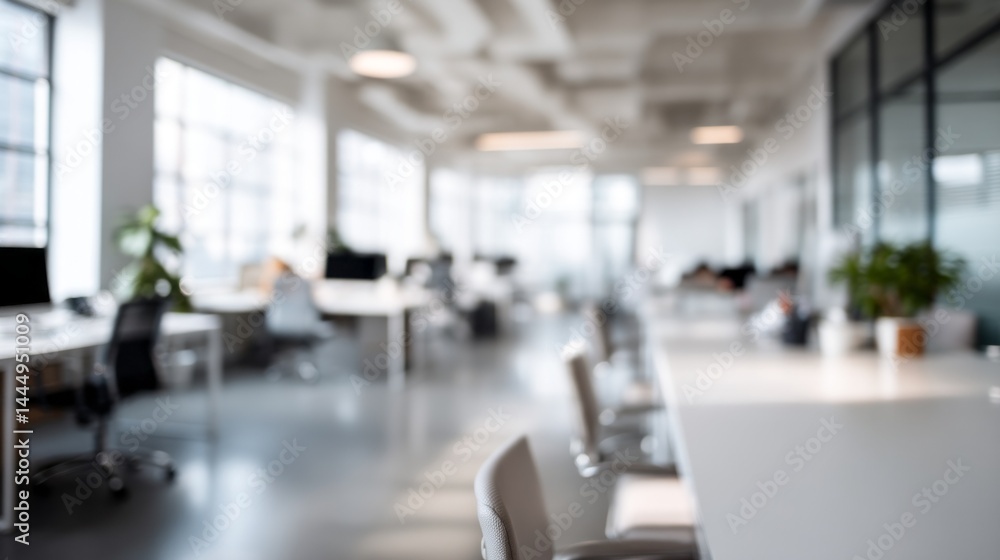 Bright and spacious office environment filled with natural light boasts modern design elements. Workstations are arranged neatly, creating an inviting atmosphere for productivity and collaboration Bright and spacious office environment filled with natural light boasts modern design elements. Workstations are arranged neatly, creating an inviting atmosphere for productivity and collaboration