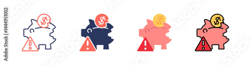 Broke Multi Style Icon Set Vector 