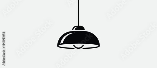Simple Black Pendant Lamp Icon Illustration