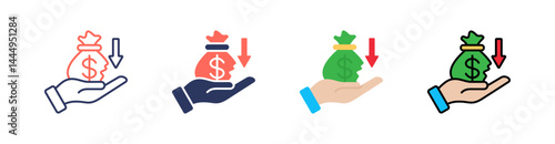 Loss Multi Style Icon Set Vector 