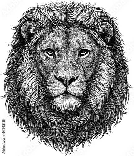 Lion Portrait Vector Silhouette, Majestic Lion Head Design, Wild Animal King Illustration, Fierce Lion Artwork for T-Shirts, Bold Jungle Cat Graphic, Tribal Lion Face Clipart, Cricut or Print Design