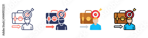 Target Multi Style Icon Set Vector 
