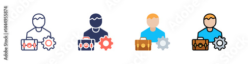 Staff Multi Style Icon Set Vector 