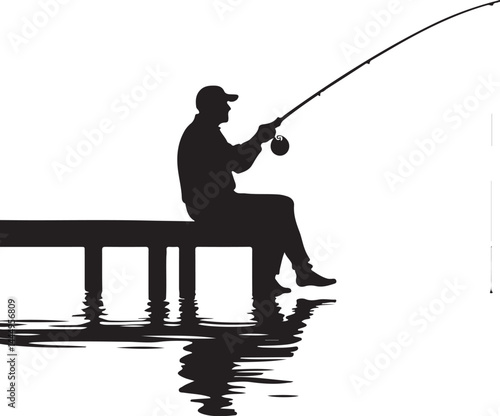 Fishing Silhouette Clipart Bundle Set
