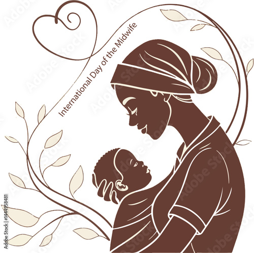 Midwife Appreciation for International Day – 2025 Celebration Design, Healthcare Hero Vector, Mother and Baby Illustration, Maternity Care Awareness, May 5 Event Graphic, Midwifery Support