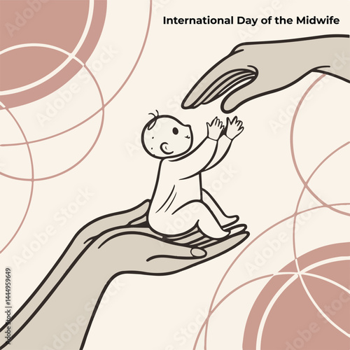 International Day of the Midwife Social Media Post – Midwifery Care Vector, Mother Baby Illustration, May 5 Global Health Design, Medical Worker Tribute, Midwife Appreciation Banner, Women’s Health Aw