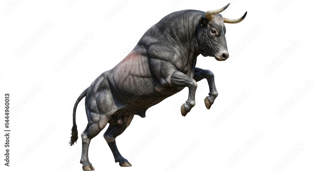 Obraz premium Isolated Rearing Bull