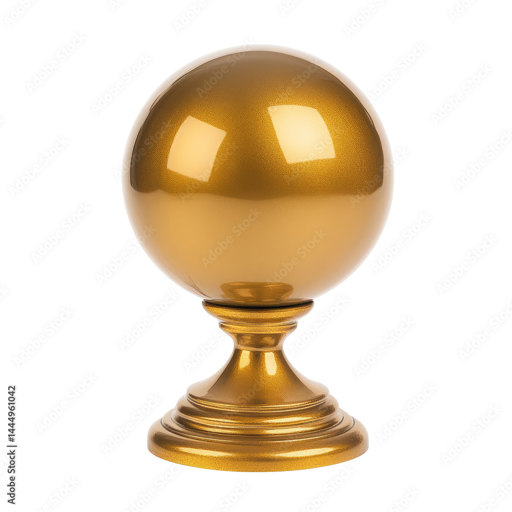 Polished golden sphere on a pedestal Polished golden sphere on a pedestal