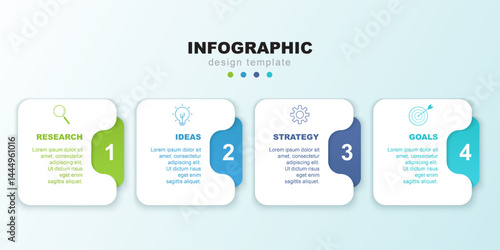 Modern infographic with square rounded boxes
