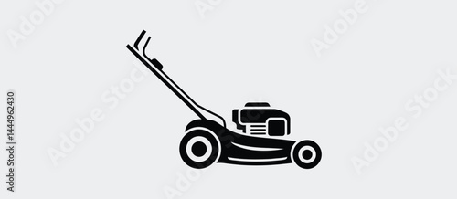 Lawn Mower Icon Black Silhouette Simple Design