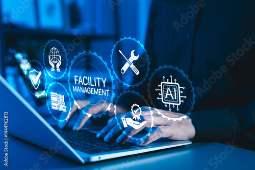 Papier peint Facility Management and Digital Solutions Concept