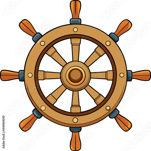 High-Quality Nautical Ship Wheel Vector Illustration for Authentic Maritime, Sailing, and Navigation Designs – The Ultimate Asset for Adobe Stock and Creative Sea Adventures