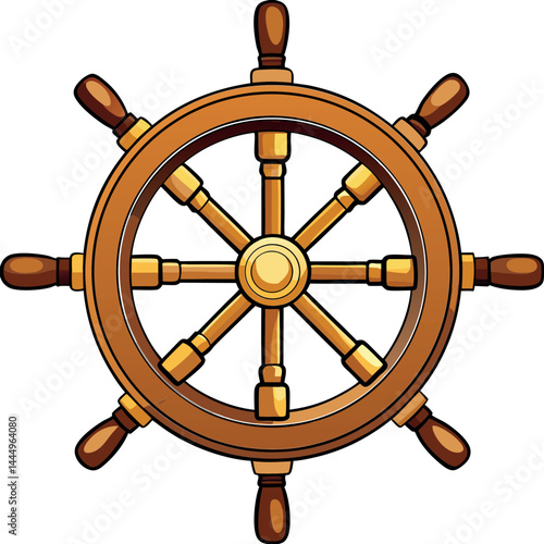 High-Quality Nautical Ship Wheel Vector Illustration for Authentic Maritime, Sailing, and Navigation Designs – The Ultimate Asset for Adobe Stock and Creative Sea Adventures