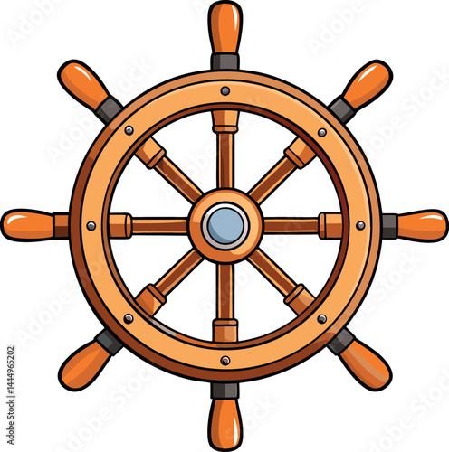 High-Quality Nautical Ship Wheel Vector Illustration for Authentic Maritime, Sailing, and Navigation Designs – The Ultimate Asset for Adobe Stock and Creative Sea Adventures
