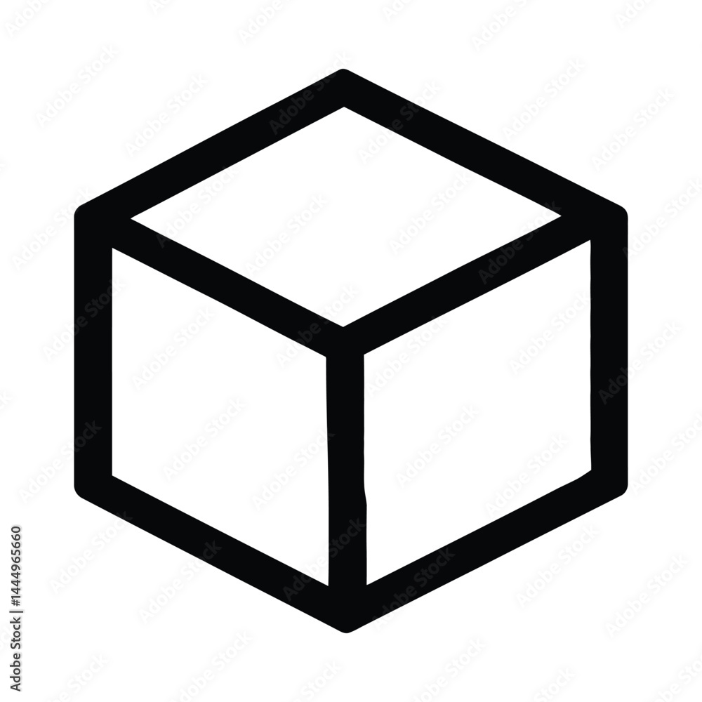 Isometric cube icon. Vector illustration isolated on a white background.