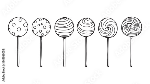 Lollipops Line Art Minimalist Design with Bold Artistic Lines