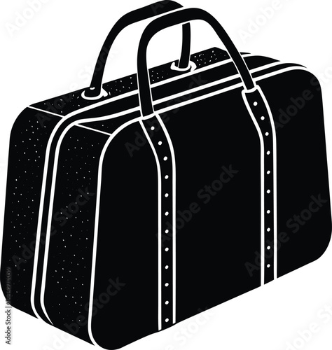 Travel Duffel Bag Silhouette Vector – Black Luggage Illustration