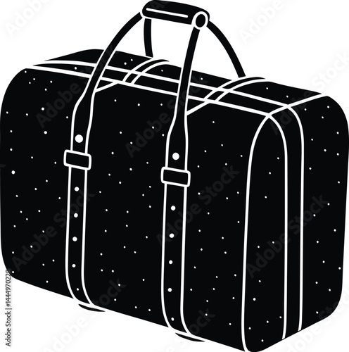Travel Duffel Bag Silhouette Vector – Black Luggage Illustration