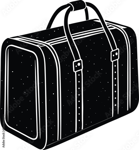 Travel Duffel Bag Silhouette Vector – Black Luggage Illustration
