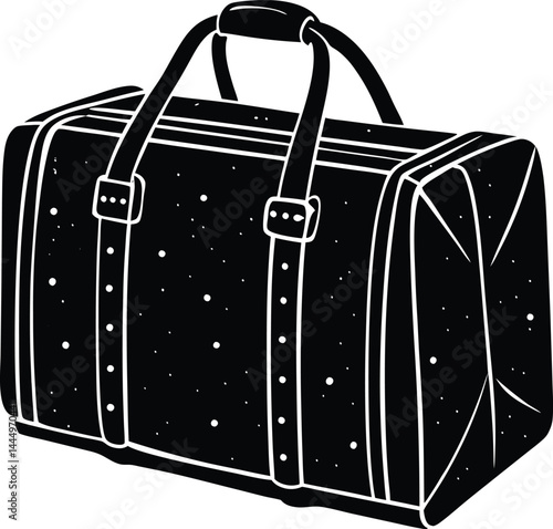 Travel Duffel Bag Silhouette Vector – Black Luggage Illustration