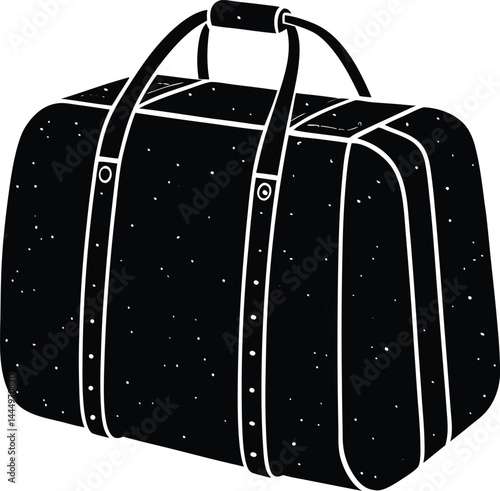 Travel Duffel Bag Silhouette Vector – Black Luggage Illustration