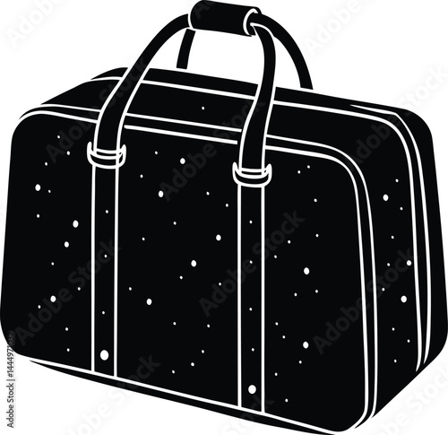 Travel Duffel Bag Silhouette Vector – Black Luggage Illustration