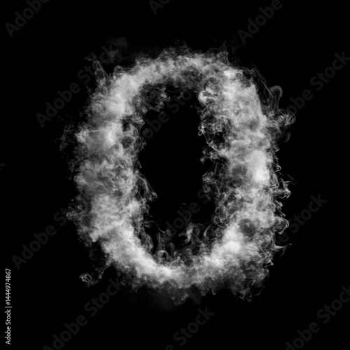 Curling Smoke Letter O Overlay - Elegant Smoke Text Effect for Mystical Designs. Perfect for Dark, Gothic and Fantasy Projects.