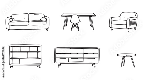 Modern interior furniture line art clean lines for stylish interiors